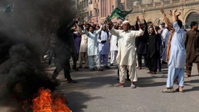 تصویر در تظاهرات مسلمانان بنگلادشی به دنبال اهانت به پیامبر اسلام(ص)