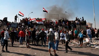 تصویر در ادامه اعتراضات مردمی در عراق