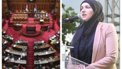 تصویر در راهیابی نماینده زن مسلمان به مجلس صربستان