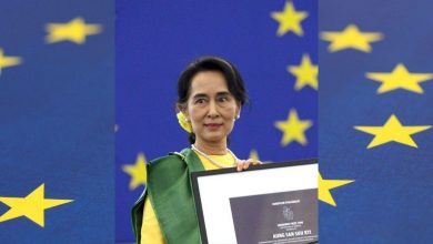 تصویر در پارلمان اروپا نام آنگ سان سو چی را از گروه برندگان جایزه ساخاروف حذف کرد