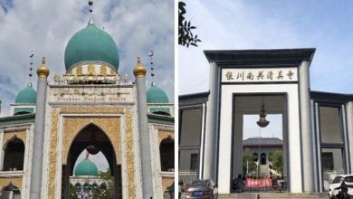 تصویر در دولت کمونیست چین گنبد مساجد و سایر نمادهای مذهبی مسلمانان را تخریب می‌کند