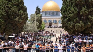 تصویر در حضور ۲۵ هزار نماز گزار فلسطینی در مسجد الاقصی