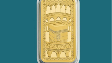 تصویر در ضرب شمش طلا با تصویر کعبه در ضرابخانه سلطنتی بریتانیا