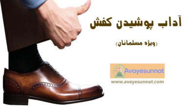 تصویر در آداب پوشیدن کفش (ویژه مسلمانان)