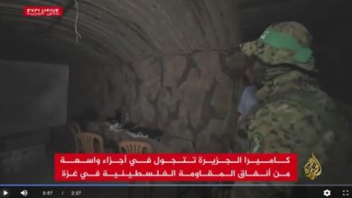 تصویر در گزارش خبرنگار الجزیره از آخرین وضعیت تونل های حماس در غزه