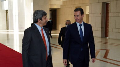 تصویر در نارضایتی آمریکا از دیدار وزیر خارجه امارات با بشار اسد