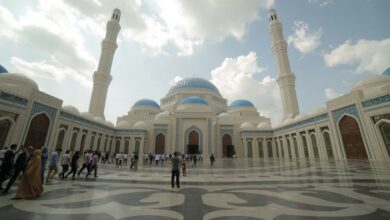 تصویر در  بزرگ‌ترین مسجد آسیای مرکزی در قزاقستان گشایش یافت