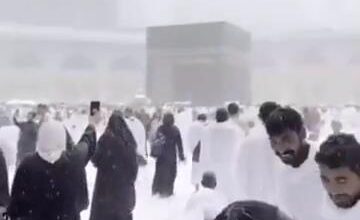 تصویر در تکذیب بارش برف در مکه