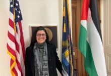 تصویر در «رشیده طلیب» پرچم فلسطین را در کنگره آمریکا برافراشت