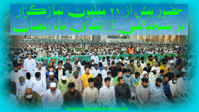 تصویر در حضور بیش از ۲۱ میلیون نمازگزار در مسجدالنبی از ابتدای ماه رمضان